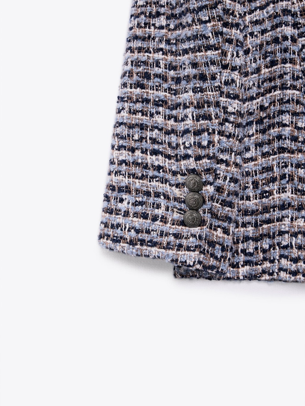 ZARA Textured Tweed Double-Breasted Blazer - Picture 5 of 5
